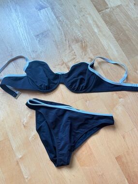 Abercrombie Black Bikini with White Trim